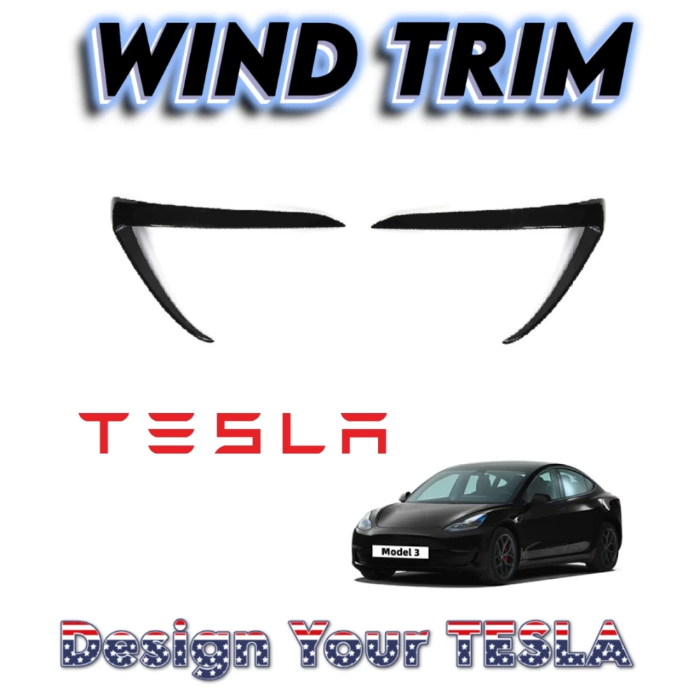 Tesla Model 3 Sis Farı Aydınlatma Koruması Spoyler Rüzgar Bıçağı Trim