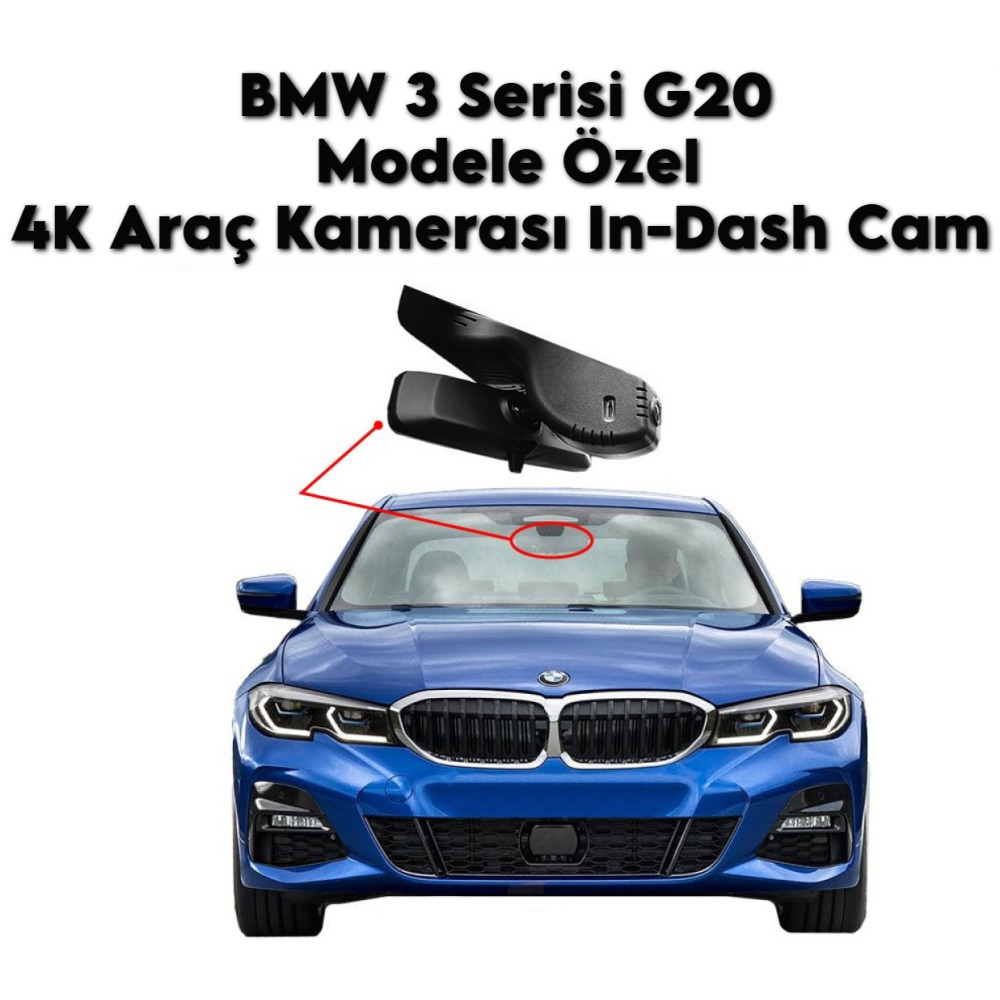 BMW 3 Serisi G Kasa G20 Modele Araca Özel 4K In-DashCam Araç Kamerası (Model C)