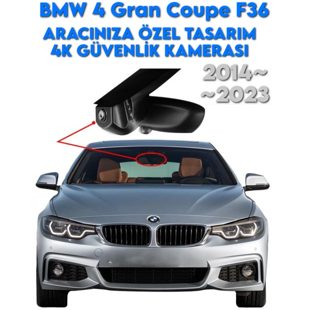 BMW 4 Serisi Gran Coupe F36 Modele Özel 4K Araç Kamerası INDASH-CAM 2014 2015 2016 2017 2018 2019 2020 2021 2022 2023