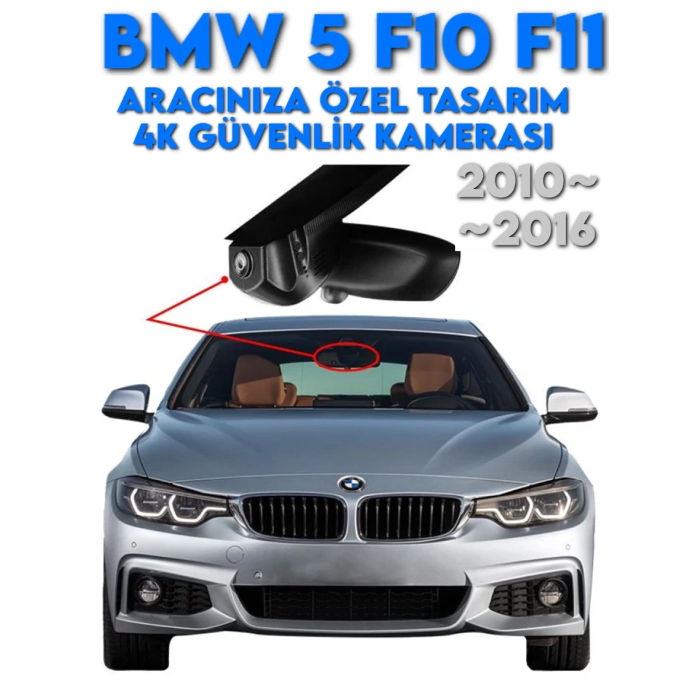 BMW 5 Serisi F10 F11 Modele Araca Özel OEM Dizayn 4K Gizli Araç Kamerası DASHCAM 2010 2011 2012 2013 2014 2015 2016