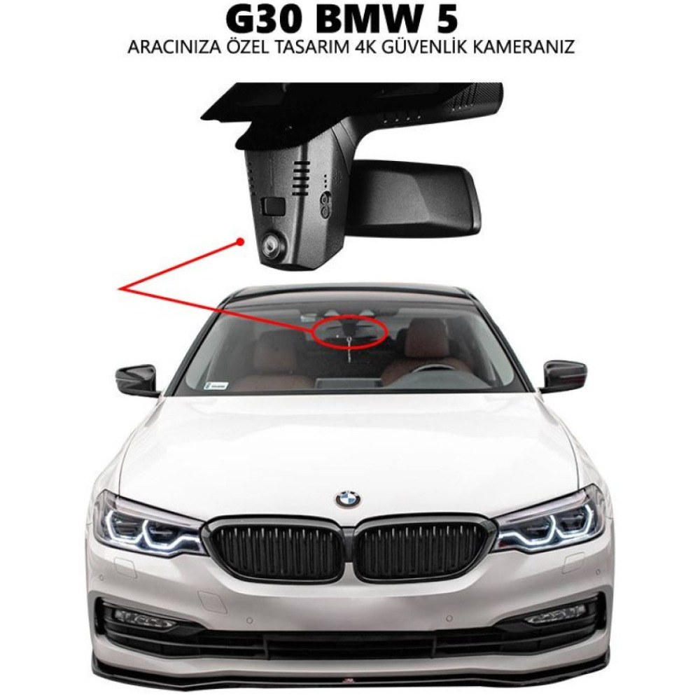 BMW 5 Serisi G30 Modele Araca Özel 4K Gizli Araç Kamerası DASHCAM 2017 2018 2019 2020 2021 2022 2023
