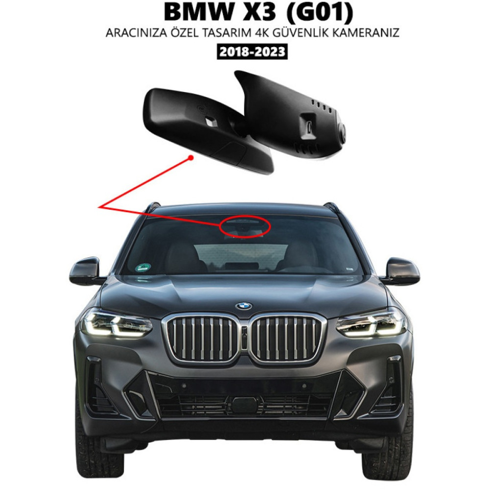 BMW X3 G01 Modele Araca Özel 4K Araç Kamerası DashCam 2018 2019 2020 2021 2022 2023