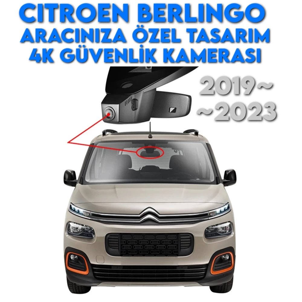 Citroen Berlingo Modele Özel 4K Gizli Araç Kamerası INDASH-CAM 2019 2020 2021 2022 2023