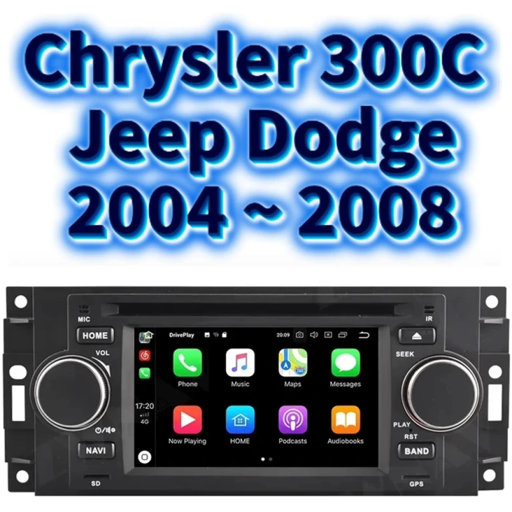 Chrysler 300C Jeep Dodge Android 12 Apple Carplay 9 inç Multimedya Navigasyon Ekran Sistemi 2004 2005 2006 2007 2008