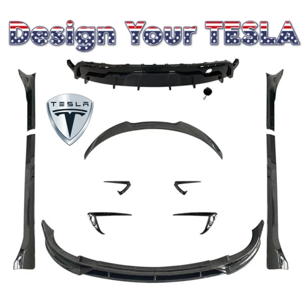 Tesla Model Y 2019-2025 Body Kit-Ön Lip-Arka Difüzör-Arka Spoyler-Yan Etekler-Köşe Kanatçıklar
