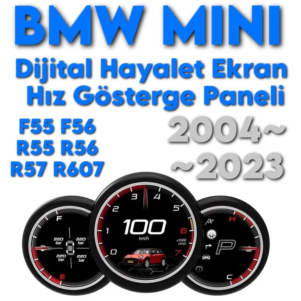 Mini F55 F56 R55 R56 R57 R607 Dijital Hayalet Ekran Hız Gösterge Paneli 2004 2005 2006 2007 2008 2009 2010 2011 2012 2013 2014 2015 2016 2017 2018 2019 2020 2021 2022 2023