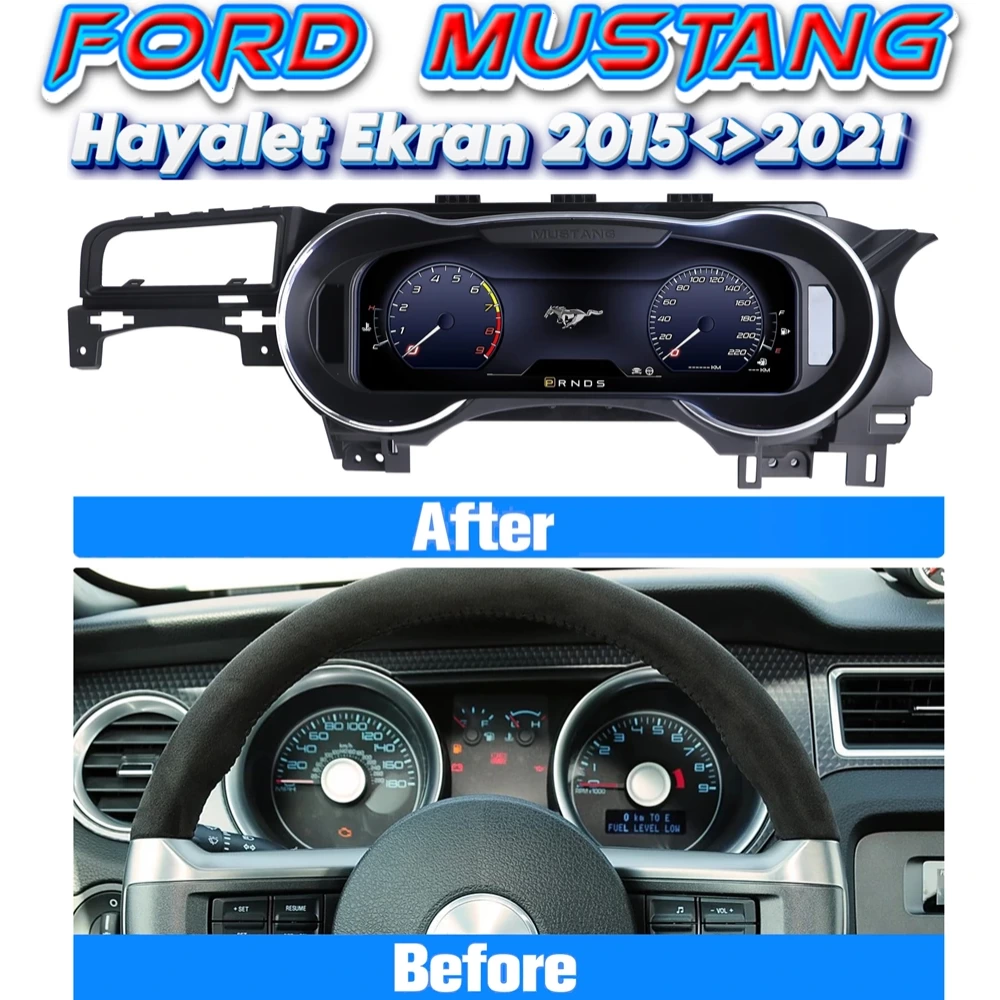 Ford Mustang Dijital Hayalet Ekran Hız Gösterge Paneli 2015 2016 2017 2018 2019 2020 2021