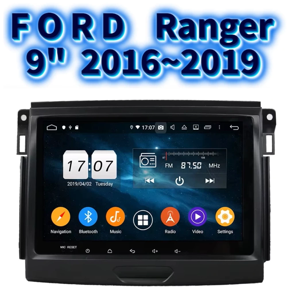 Ford Ranger T6 PX2 9 inç Android Auto Carplay Multimedya Ekran GPS Navigasyon Sistemi 2016 2017 2018 2019