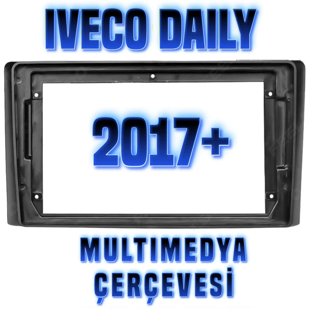 Iveco Daily 9 inç 2DIN  Double Oto Multimedya Teyp Çerçevesi CD DVD Radyo Fasya Frame Adapte Trim Panel 2017 2018 2019 2020 2021 2022 2023 2024 2025