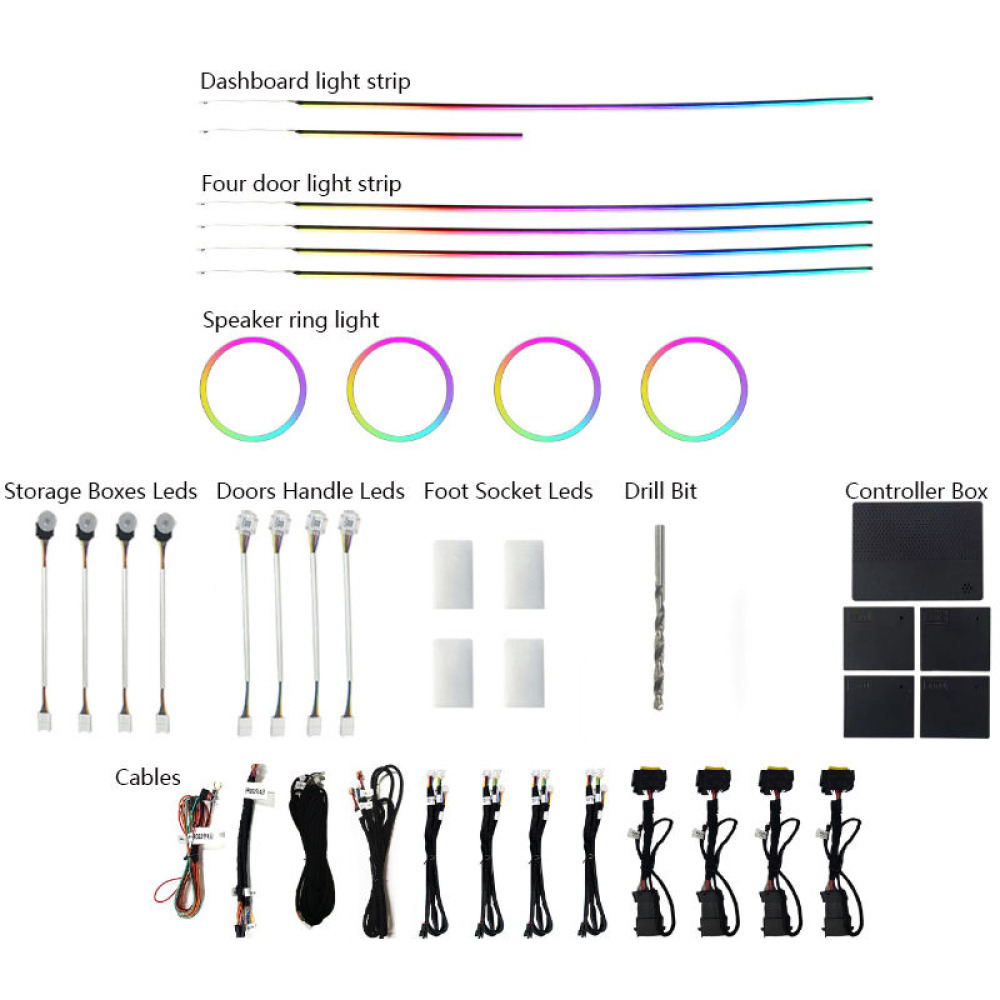 Kia K5 2020–2025 Araç içi Torpido Ambiyans Atmosfer LED RGB Tuning Modifiye Işık Aydınlatma Seti