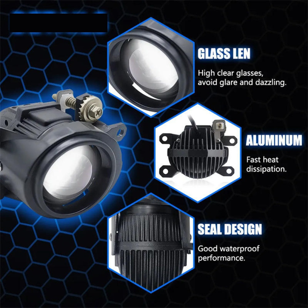 12V 55W Bi-Projektör LED Farlar-2.0 İnç Yakın/Uzun Işık-Araçlar İçin Sis Lambası Aksesuarı