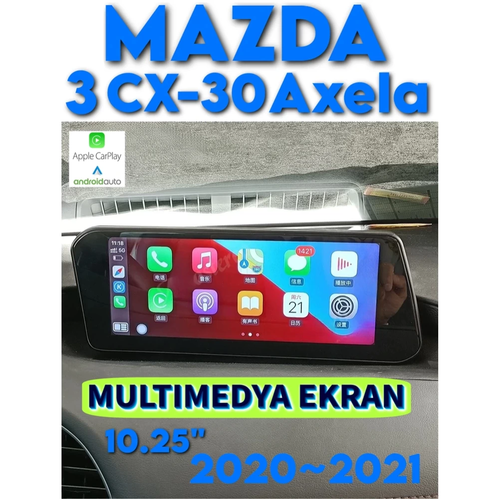 Mazda 3 Axela CX-30 Android Multimedya Ekran Navigasyon Sistemi 10.25 inç 2020 2021