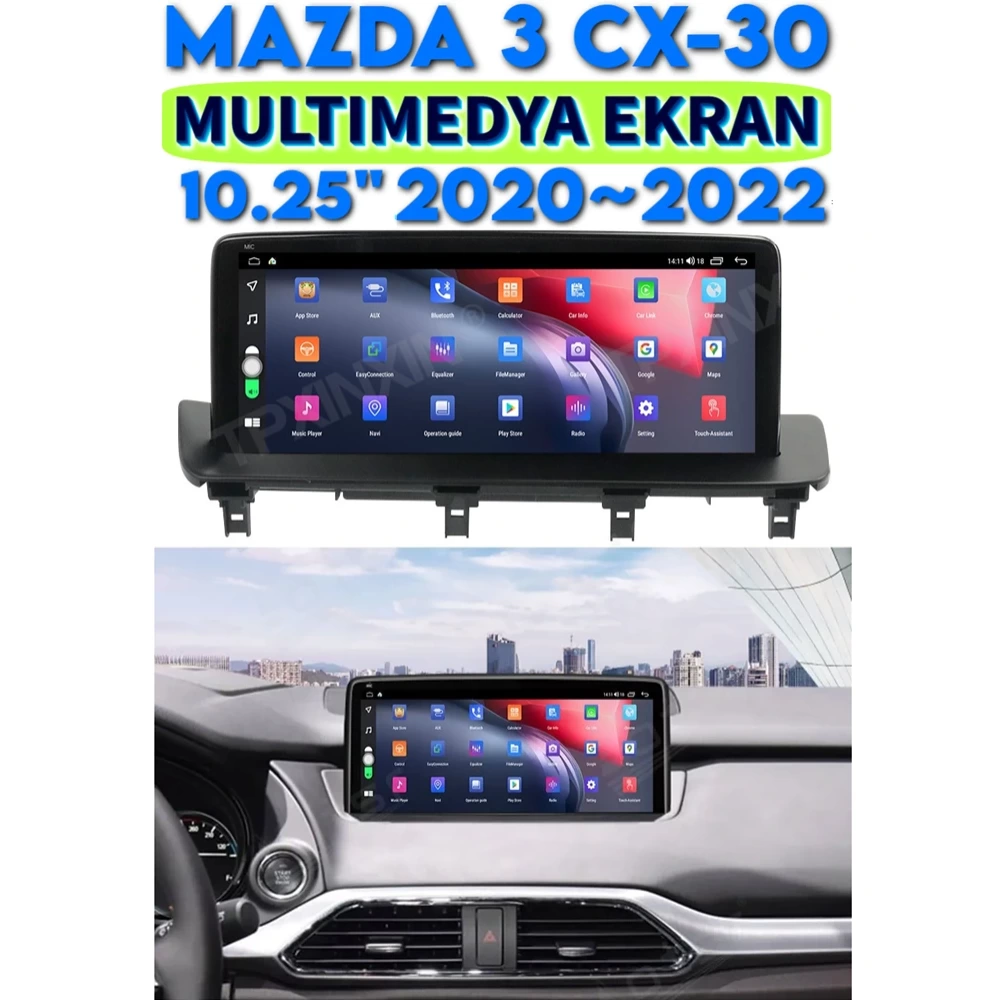 Mazda 3 CX-30 QLED Ekranlı Android Multimedya Navigasyon Sistemi 10.25 inç 2020 2021 2022