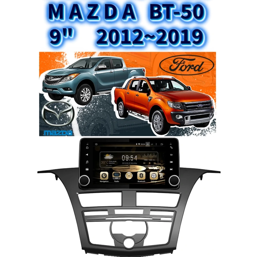 Mazda BT50 9 inç Android Auto Carplay Multimedya Ekran Navigasyon Sistemi 2012 2013 2014 2015 2016 2017 2018 2019