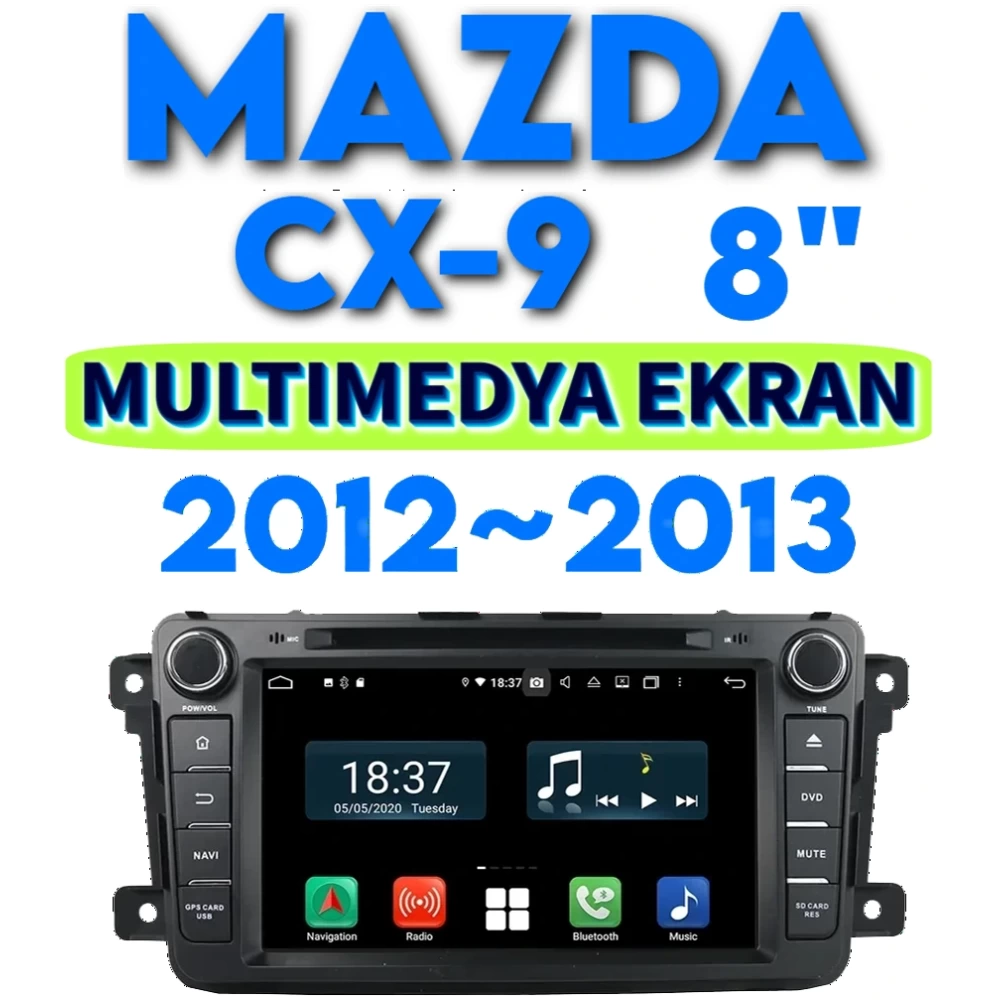 Mazda CX-9 Android Kablosuz CarPlay Multimedya Ekranlı Navigasyon Sistemi 2012 2013