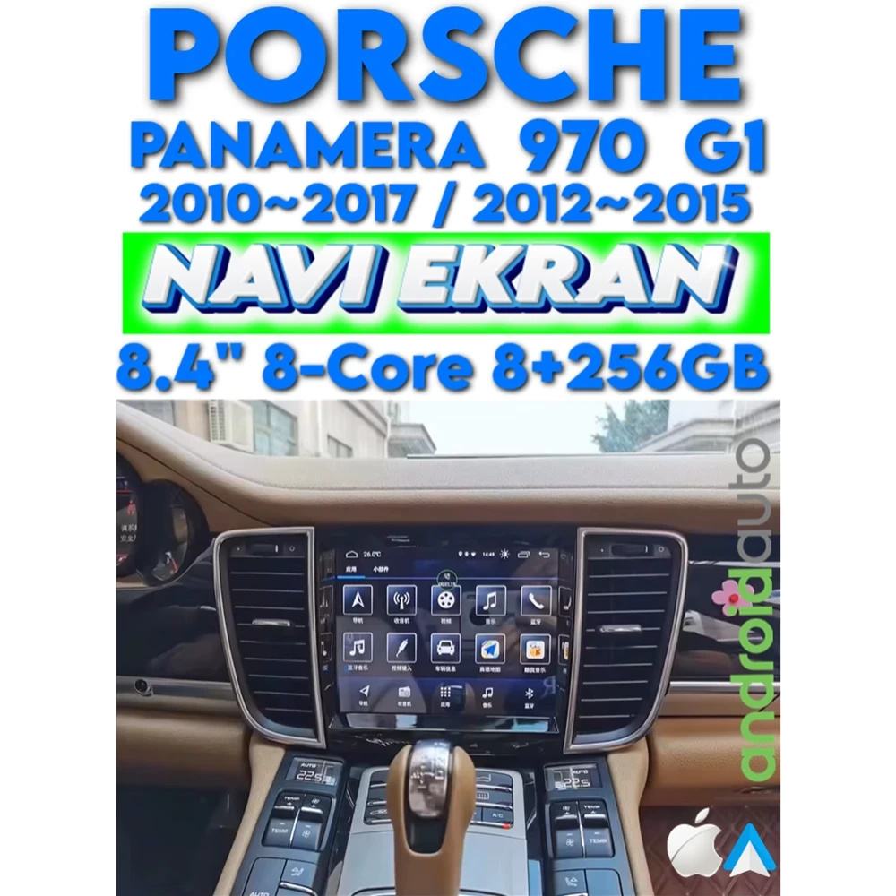 Porsche Panamera 970 G1 Carplay DSP DVD Player Android Auto 12 8.4 inç 8Çekirdek 8G+256GB Radyo GPS Wifi Navigasyon Sistemi Multimedya Ekran 2010 2011 2012 2013 2014 2015 2016 2017