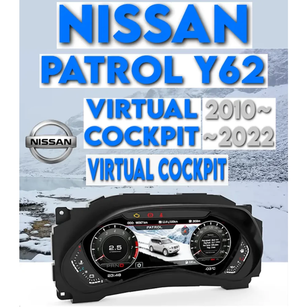 Nissan Patrol Y62 Hız Gösterge Digital LCD Hayalet Ekran 2010 2011 2012 2013 2014 2015 2016 2017 2018 2019 2020 2021 2022