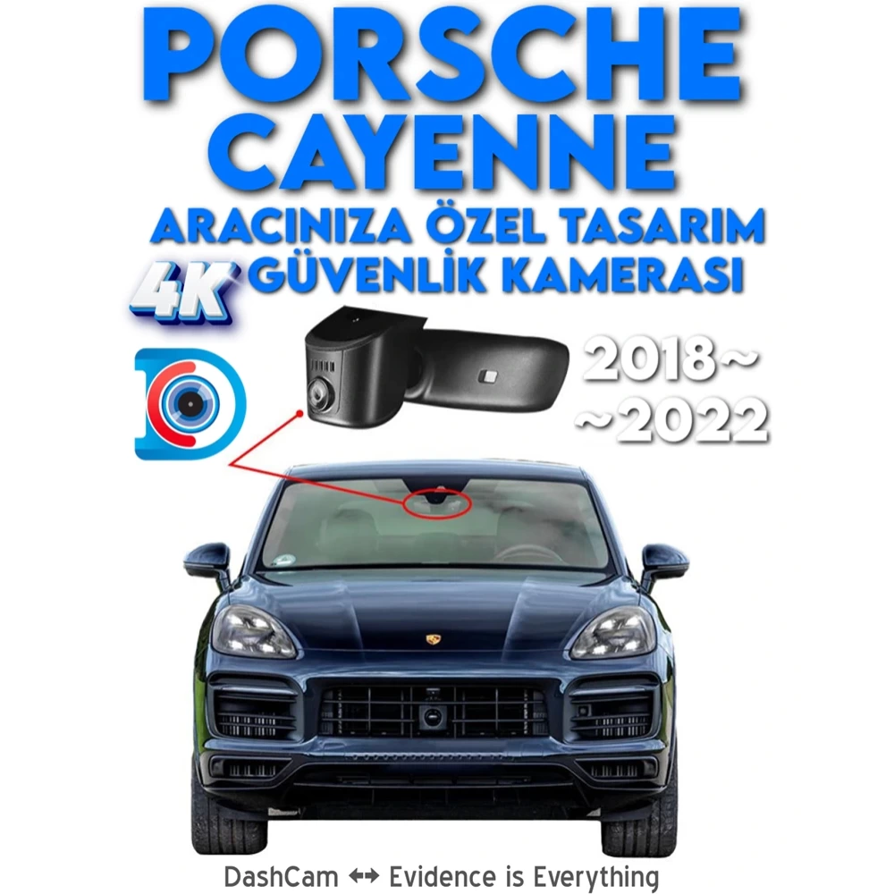 Porsche Cayenne Modele Özel 4K DashCam Araç İçi Kamerası 2018 2019 2020 2021 2022