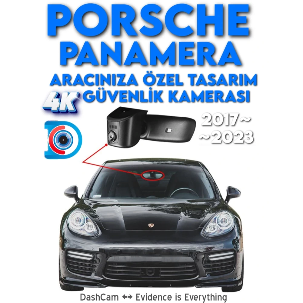 Porsche Panamera Modele Özel DashCam 4K Araç İçi Kamerası 2017 2018 2019 2020 2021 2022 2023
