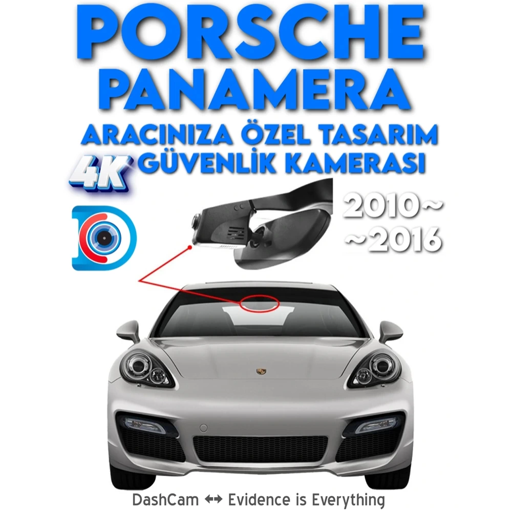 Porsche Panamera Modele Özel 4K DashCam Araç İçi Kamerası-2010 2011 2012 2013 2014 2015 2016
