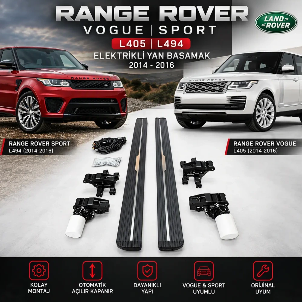 Range Rover Vogue Sport L405 L494 Power Elektrikli Yan Basamak Otomatik Açılır Kapanır 2014 2015 2016