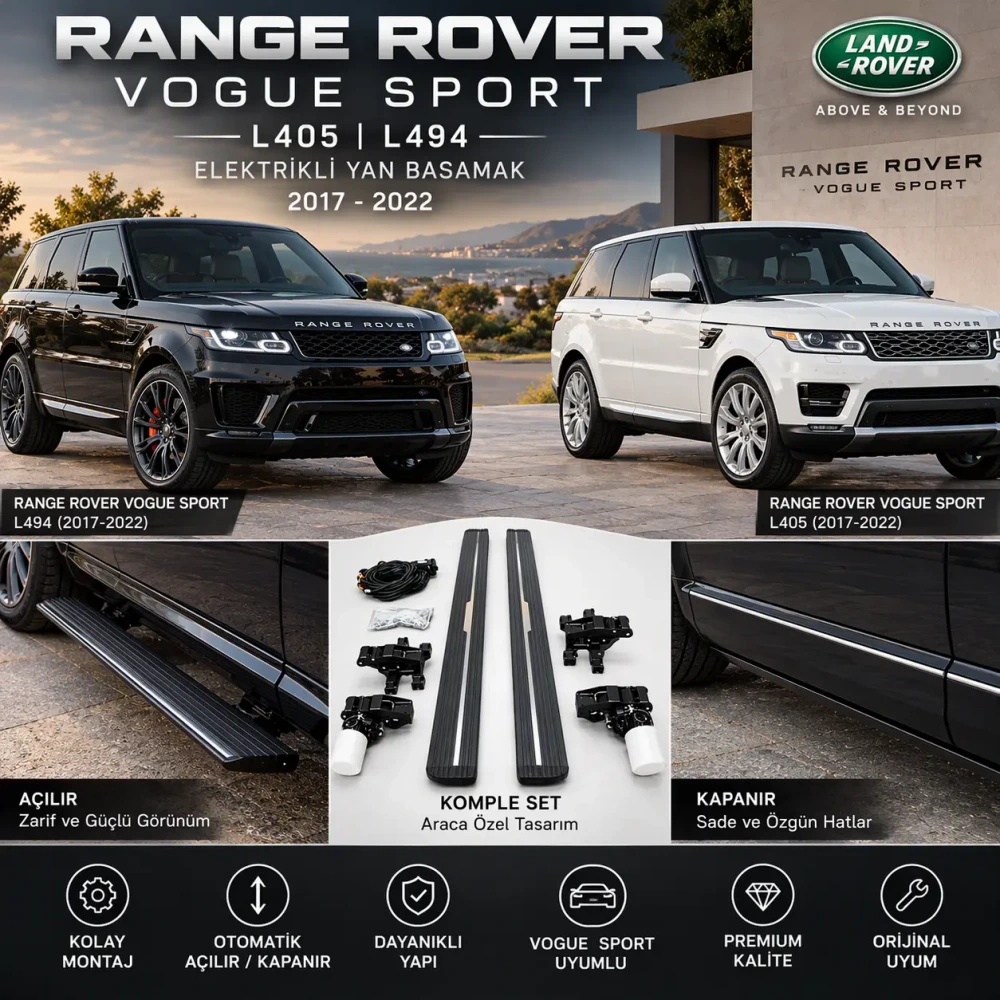 Range Rover Vogue Sport L405 L494 Power Elektrikli Yan Basamak Otomatik Açılır Kapanır 2017 2018 2019 2020 2021 2022
