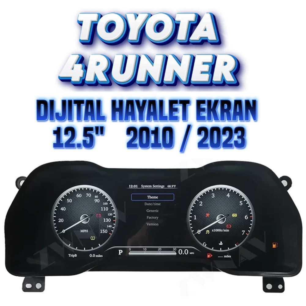 Toyota 4Runner 12.5 inç Sanal Dijital Hayalet Ekran Hız Göstergesi Paneli 2010 2011 2012 2013 2014 2015 2016 2017 2018 2019 2020 2021 2022 2023