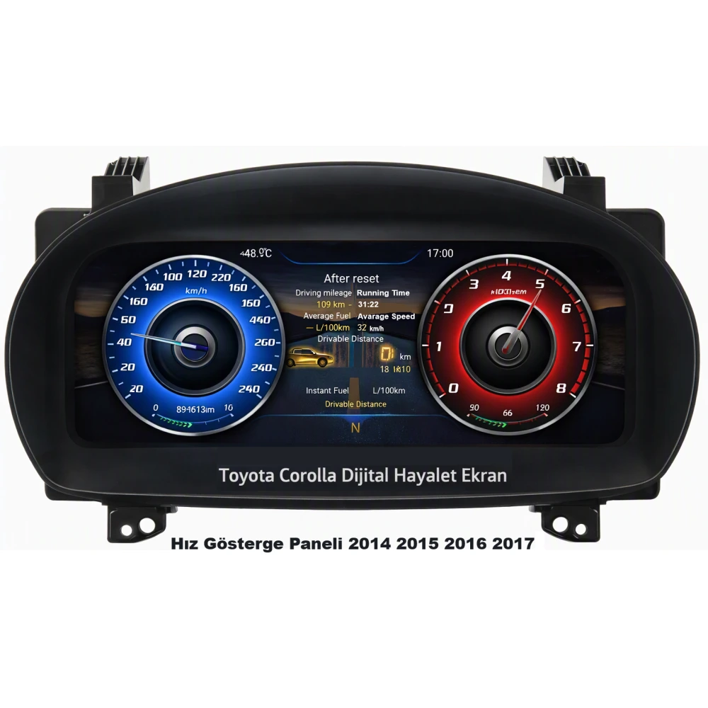 Toyota Corolla İçin Dijital Hayalet Ekran Hız Gösterge Paneli 2014 2015 2016 2017