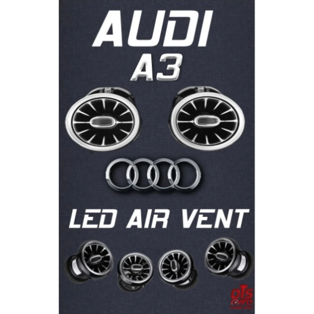 AUDI A3 Işıklı Aydınlatma Ambiyans Atmosfer RGB Renk Led Air Vent Ön Havalandırma Menfez Seti 2008~2020
