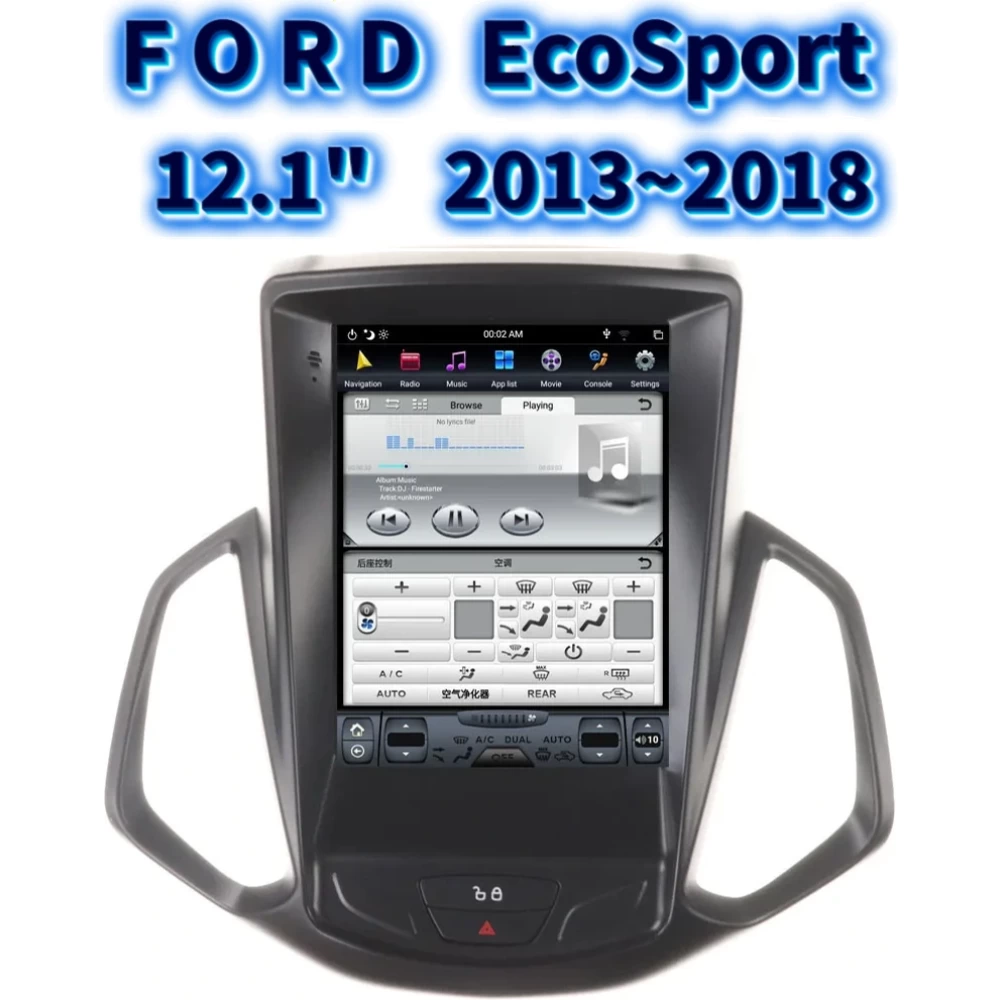 Ford EcoSport 12.1 inç 256GB Hafıza Tesla Tarzı Android Multimedya Ekran GPS Navigasyon Sistemi 2013 2014 2015 2016 2017 2018