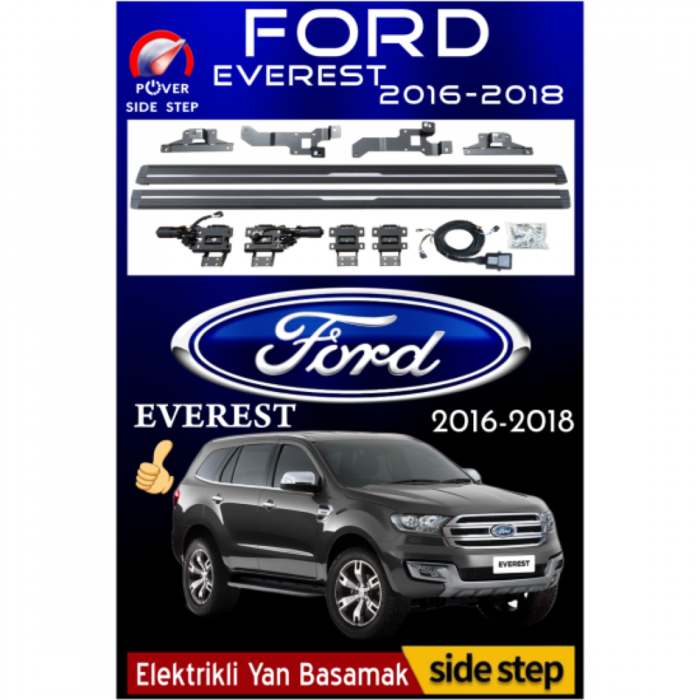 Ford Everest 2016-2018 Otomatik Elektrikli Yan Basamak