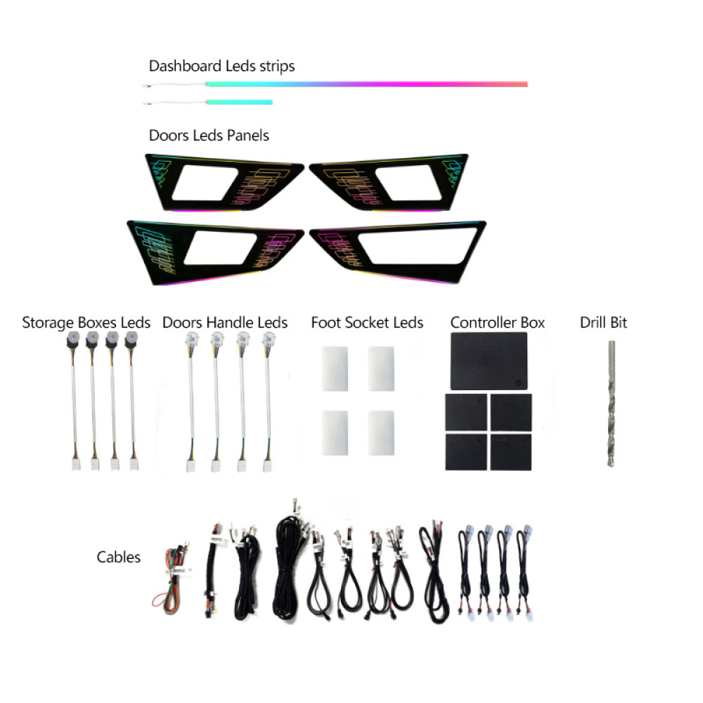 Mercedes Benz X204 GLK Araç içi Ambiyans Led Atmosfer Aydınlatma 2008-2011 / 2012-2015