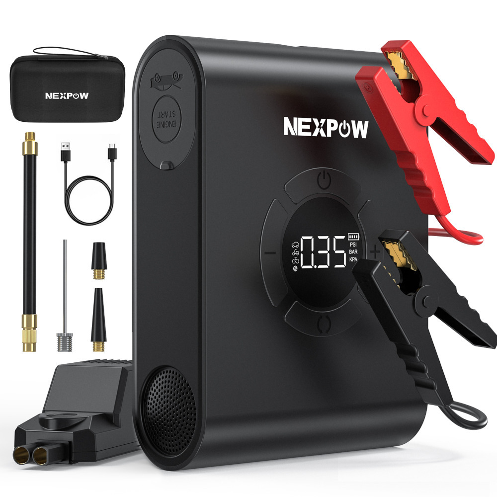 NEXPOW AKP-P200 Akıllı Taşınabilir Acil Durum Kiti Araç Takviye Cihazı (Jump Starter) & Güç Enerji İstasyonu Power Bank & Hava Kompresörü