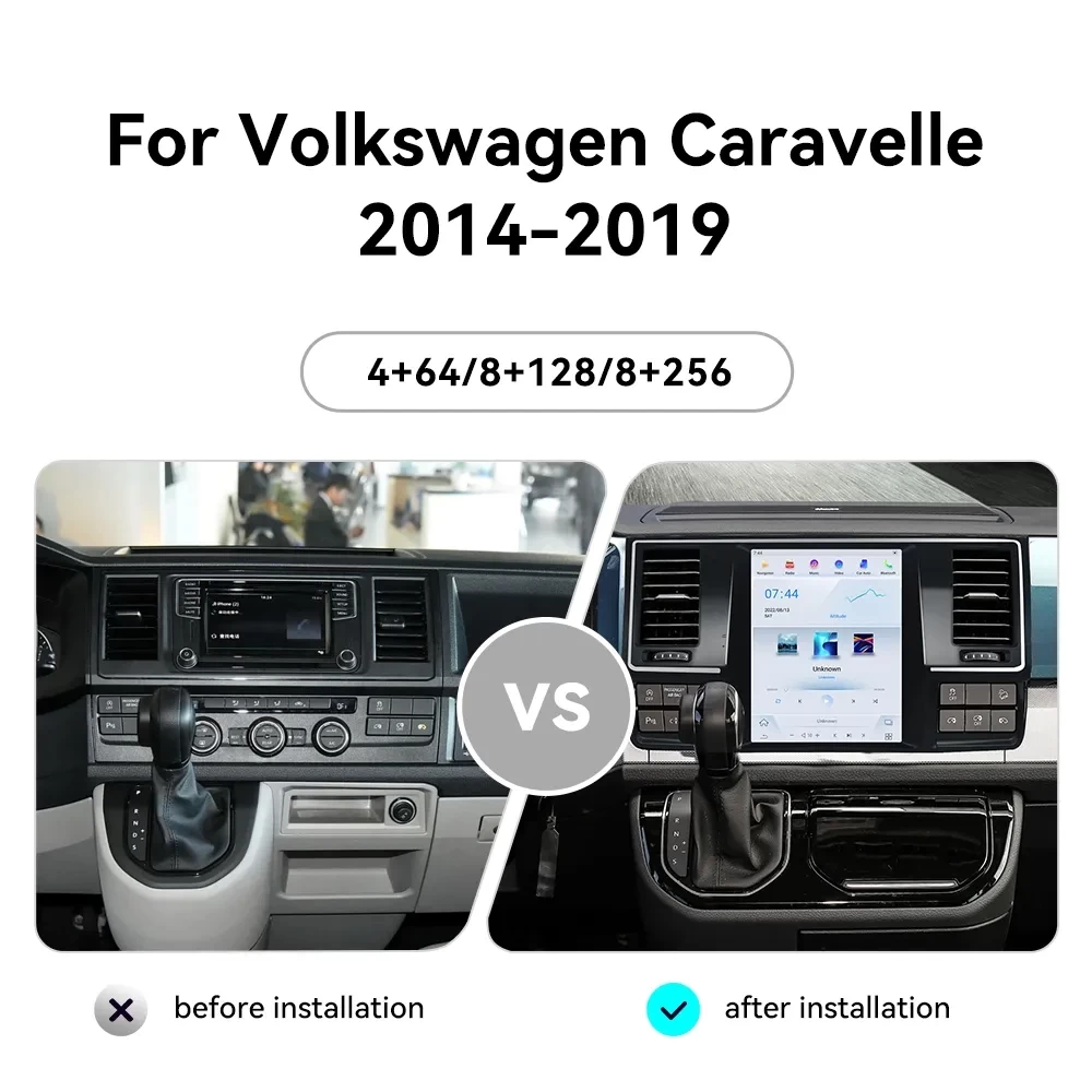 Volkswagen Caravelle / Transporter / Multivan (T5 & T6) 2014-2020 Android 14.0 Tesla Style Dikey Multimedya Sistemi