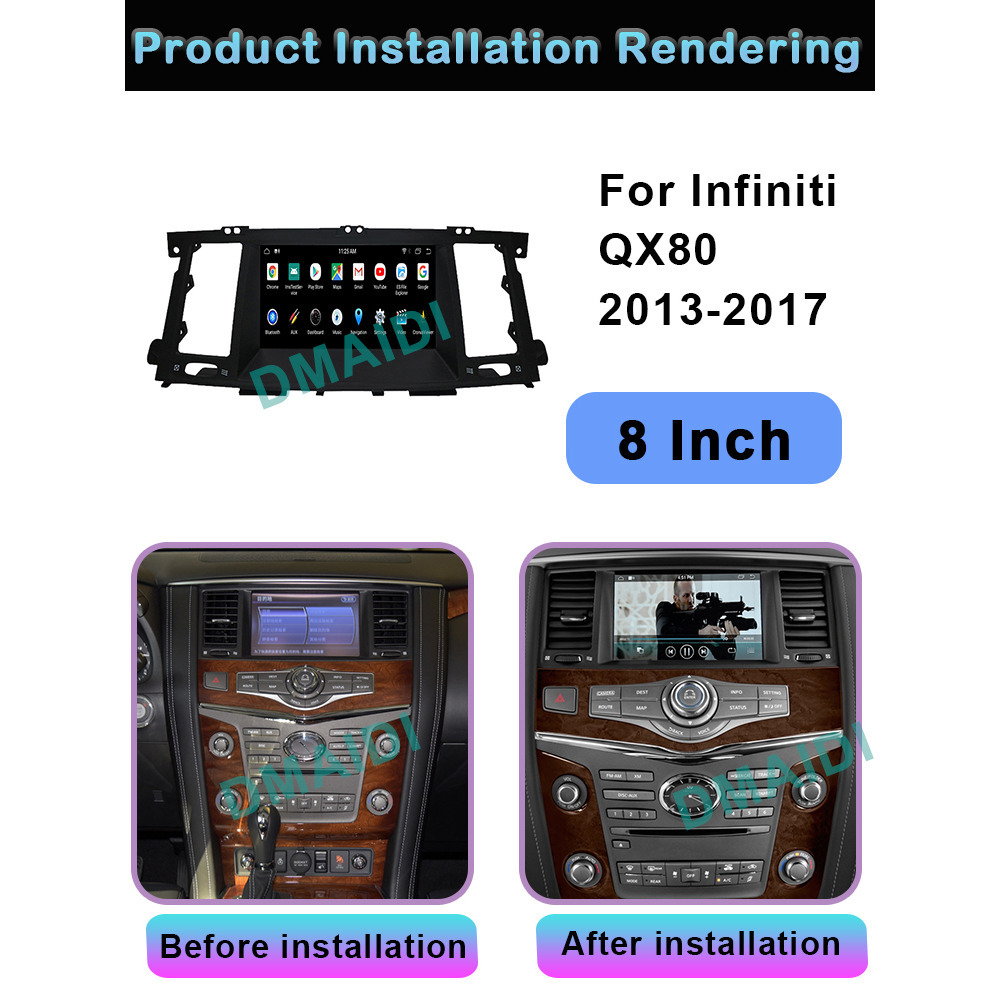 Infiniti QX80 QX60 12.1 inch Android 12 - CarPlay - Android - GPS Navigasyon - Multimedya Ekran 2013-2017