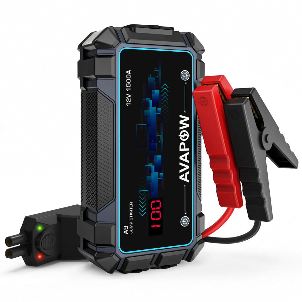 AVAPOW A9 Taşınabilir 12V Araç Akü Takviye Cihazı Acil Durum Kiti Jump Starter Yüksek Kapasiteli Enerji Güç İstasyonu Power Bank 8000mAh