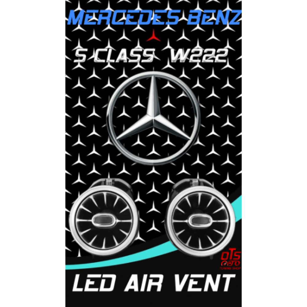 Mercedes Benz W222 S-Serisi 64 Renk Ambiyans Atmosfer Ön Air Vent RGB Led Işık Aydınlatmalı Havalandırma Menfez Seti