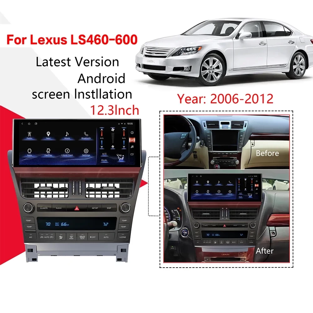 Lexus LS460 & LS600 (2006-2012) İçin Android 12.0 Multimedya Sistemi
