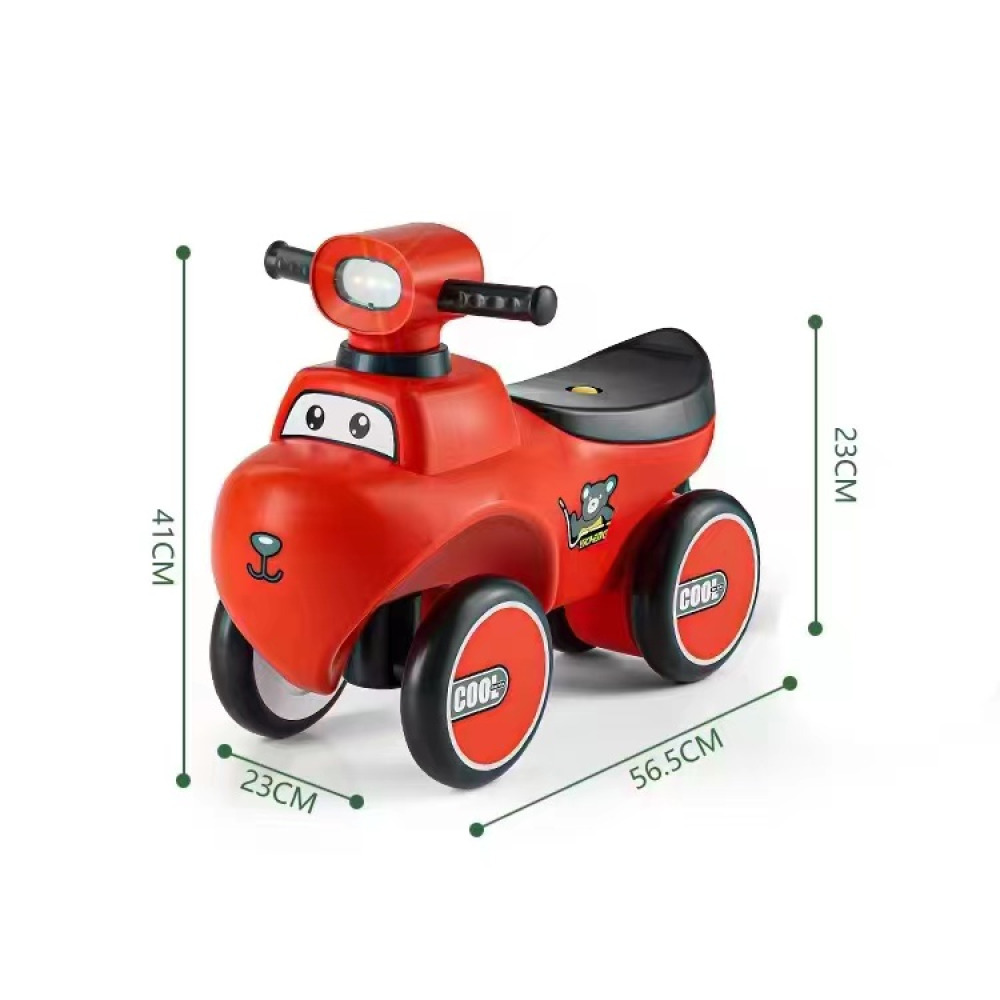 Bebekler İçin Işıklı Müzikli Ayakla İtilen İlk Adım Arabası Motosiklet (Sessiz Tekerlek)