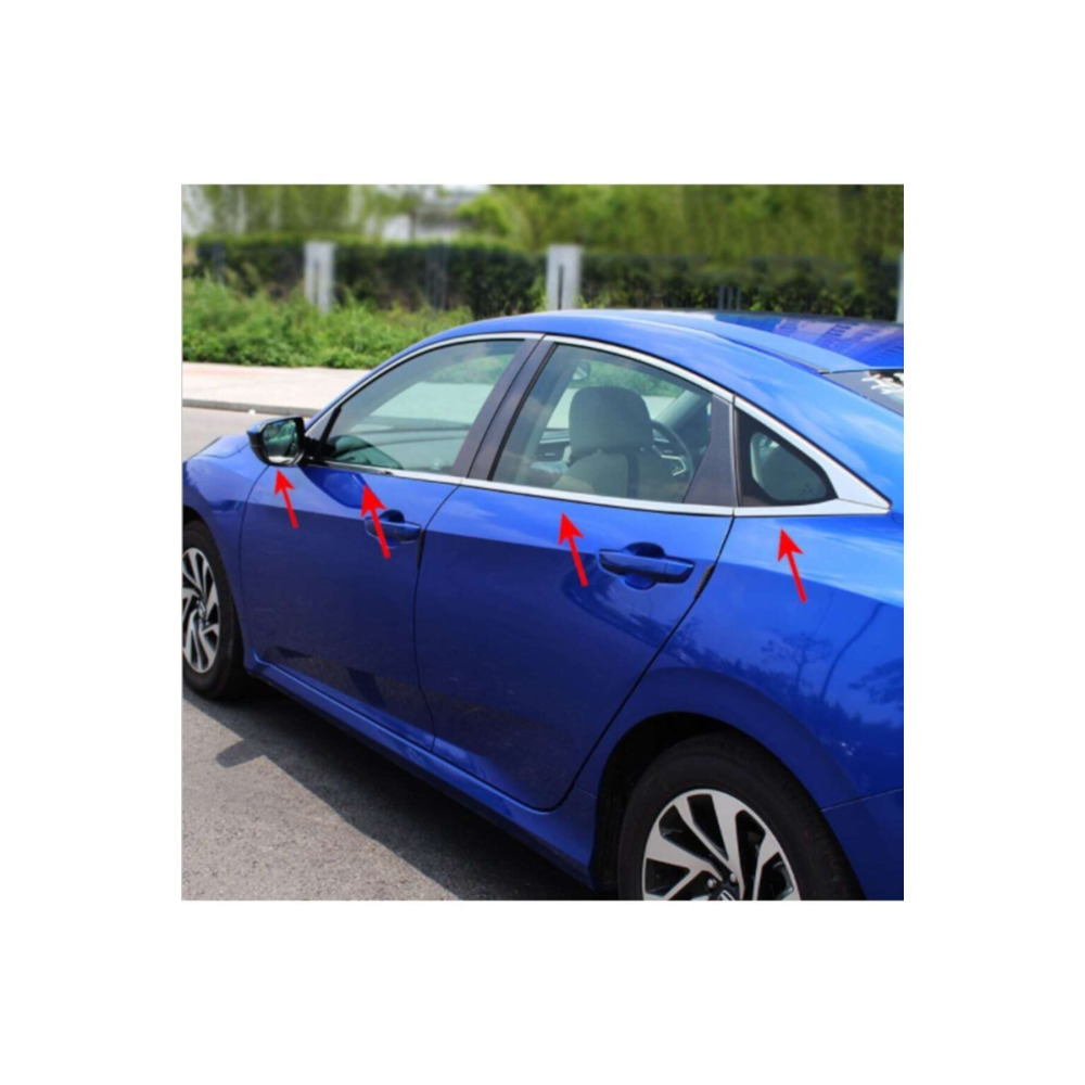  Honda Civic İçin Uyumlu Fc5 Cam Çıtası Alt Sıyırıcısı Krom 2016-2020