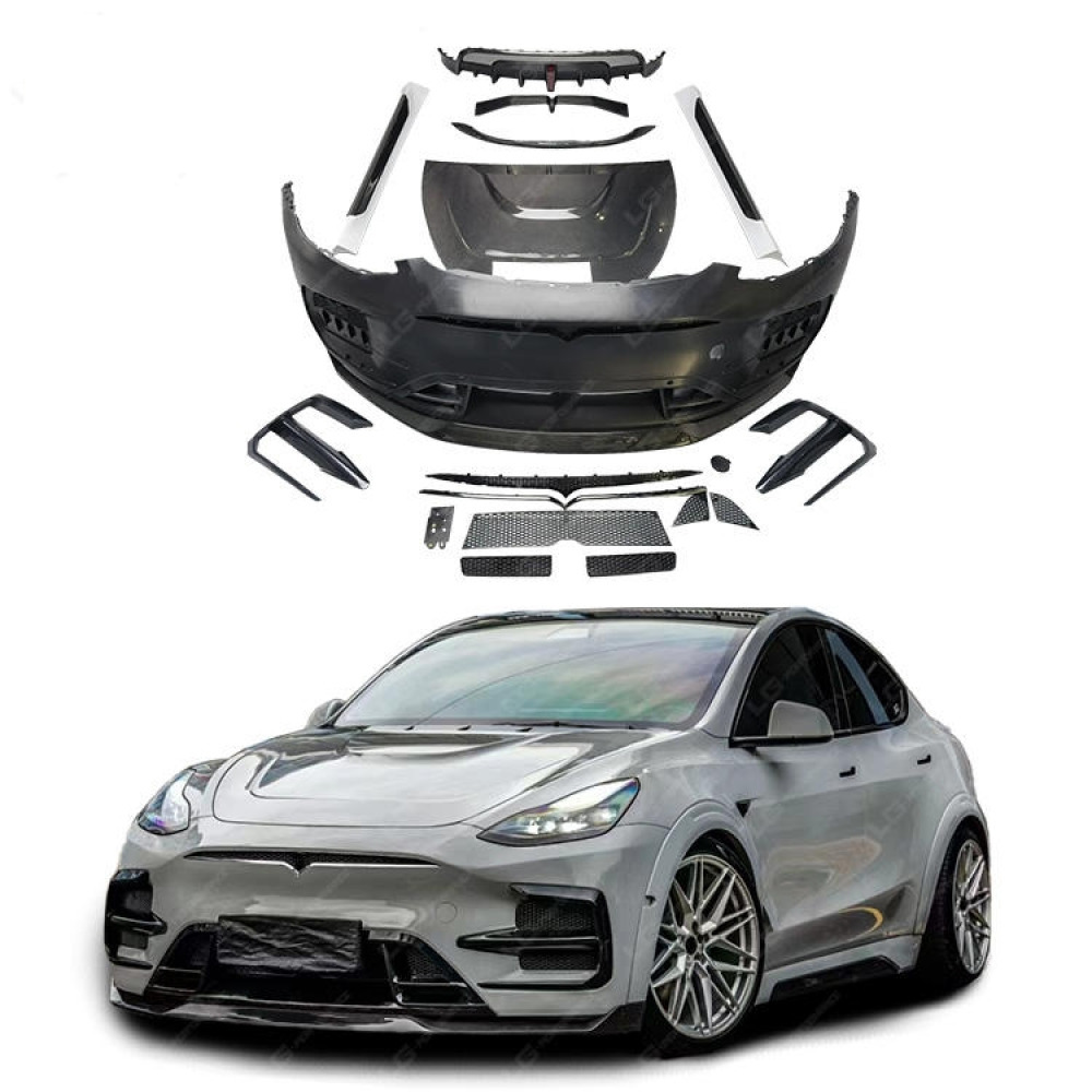 Tesla Model Y Upgrade Yükseltme için D-Tarzı Body Kit-Dry Carbon Fiber