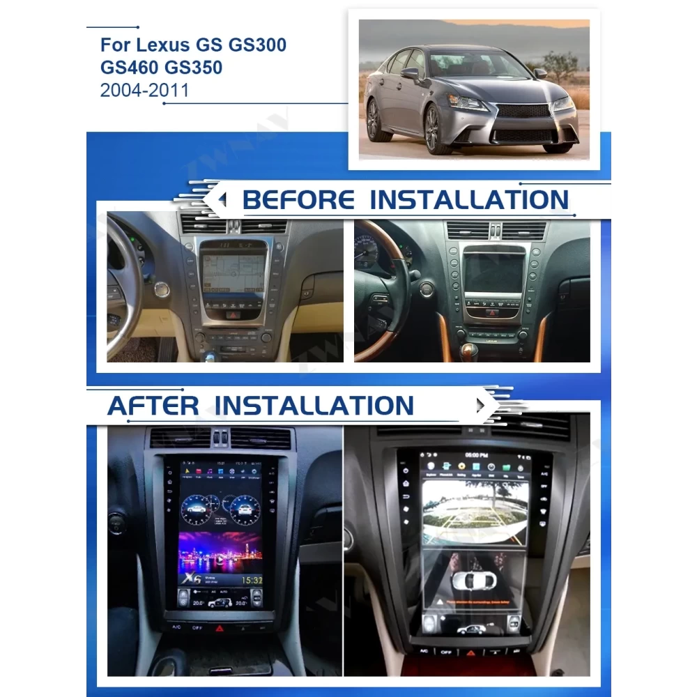 Lexus GS Serisi (2004-2012) Tesla Stil Android Multimedya Sistemi