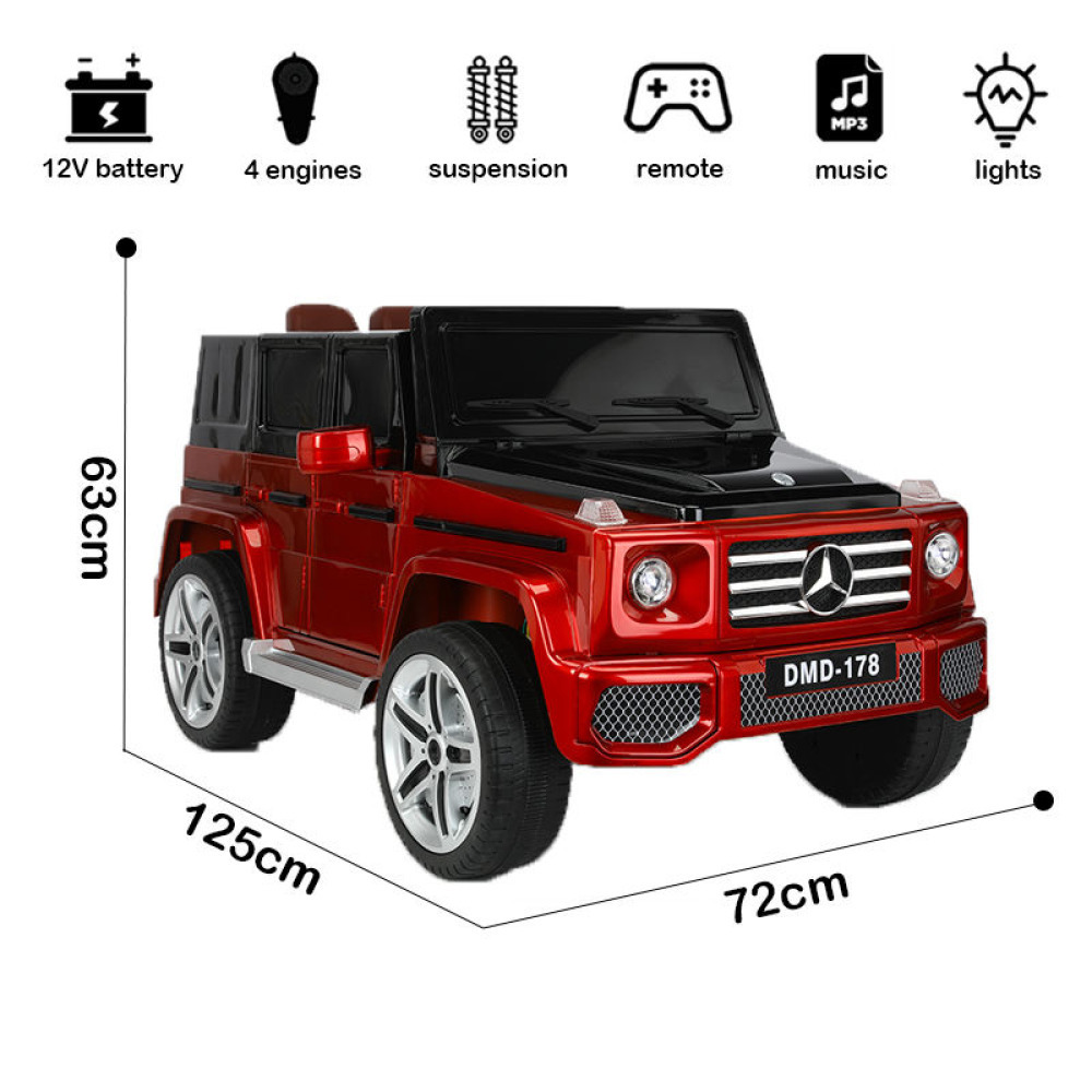 12V Licensed Mercedes-Benz G63 AMG - Orijinal Lisanslı, Işıklı Dashboard, Eva Yumuşak Tekerlekli, Deri Koltuklu ve Uzaktan Kumandalı Efsanevi Akülü SUV