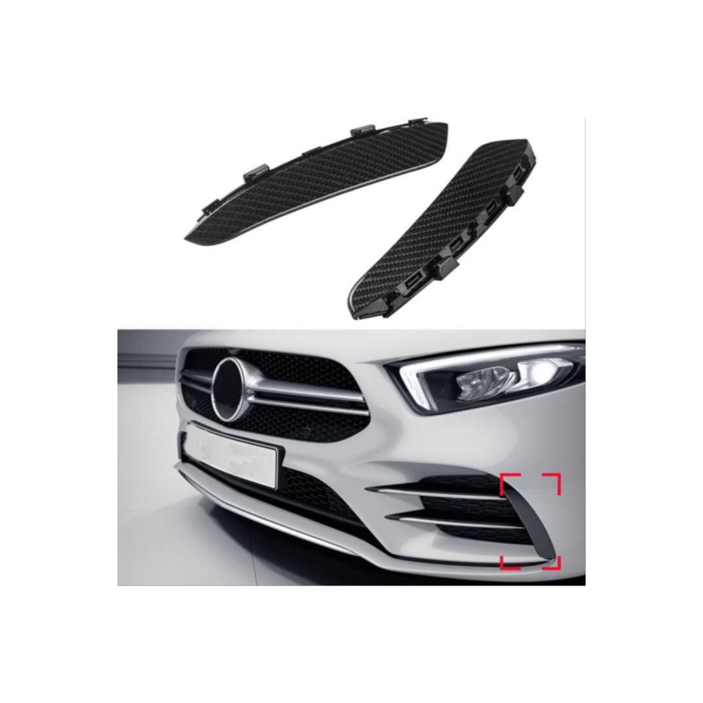 W177 A SERISI 2019+ IÇIN ÖN TAMPON YAN BIÇAKLARI - 2 PARÇA - KARBON