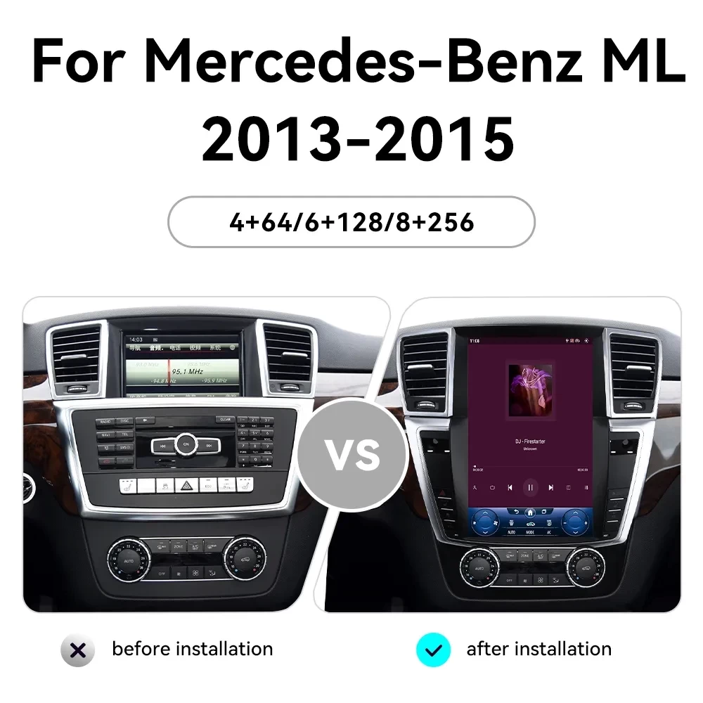 Mercedes-Benz ML / GL (2012+) Android 14.0 Tesla Style Dikey Multimedya Sistemi