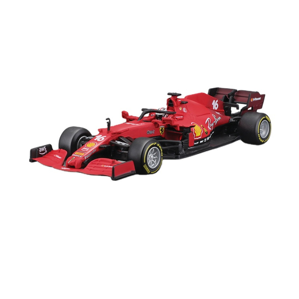 Bburago 1/43 Ferrari SF21 (#16 Leclerc & #55 Sainz) With Helmet Diecast – Kask Detaylı Özel Sürücü Serisi