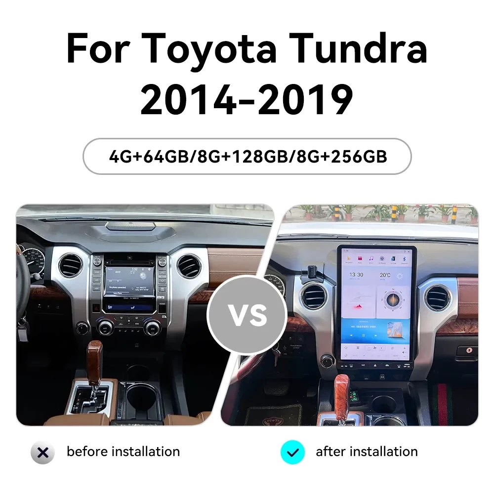 Toyota Tundra (2014-2020) İçin 16.8 İnç Devasa Tesla Stil Multimedya Sistemi