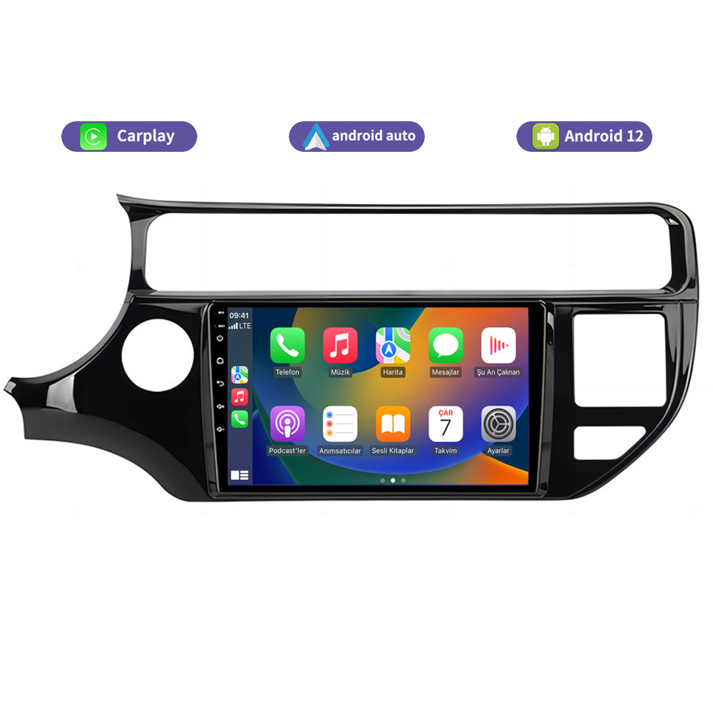Kia Rio 9 inch Android 14 - CarPlay - Android - GPS Navigasyon - Multimedya Ekran 2015-2017