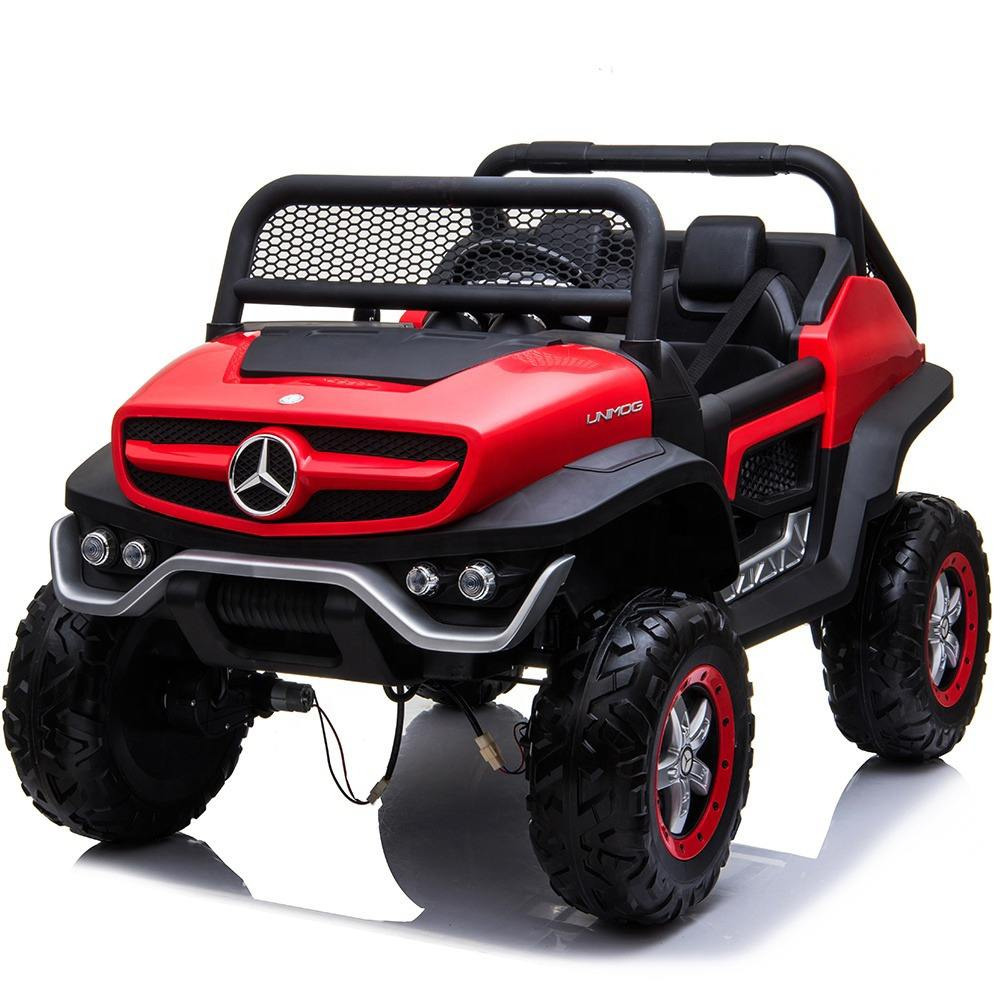 Unimog-Beast 24V 4WD 4 Motorlu Gerçek 2 Kişilik 24V Güçlü Lisanslı Akülü Arazi Kamyonu