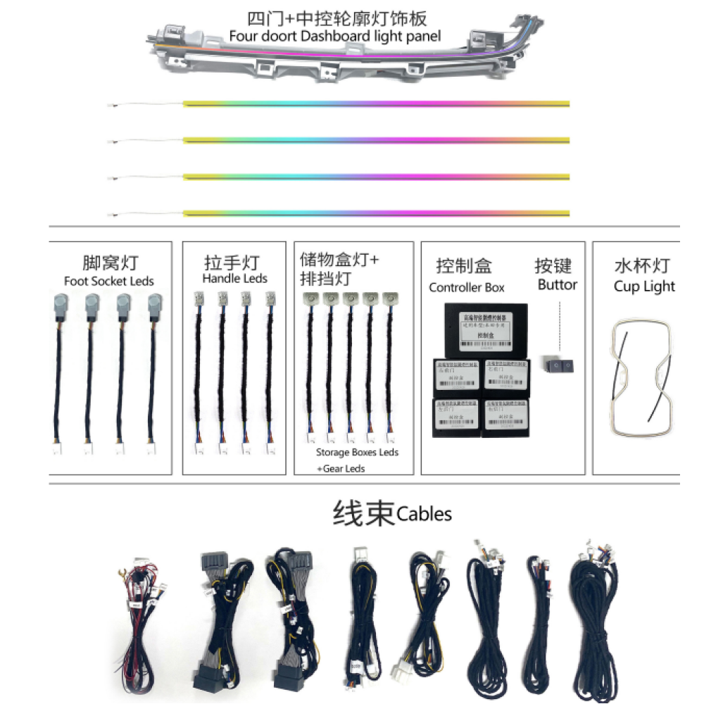 Honda Accord Araç içi Ambiyans RGB Led Aydınlatma 2018 2019 2020 2021 2022